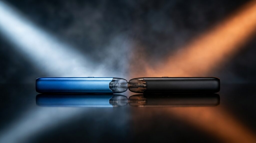 Two pod system vape devices in head-to-head comparison