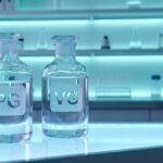 PG and VG liquid bottles with scientific aesthetic