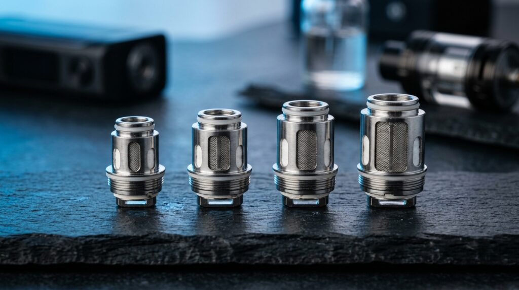 Freemax Mesh Pro coils compared: single, double, triple and quad mesh heads